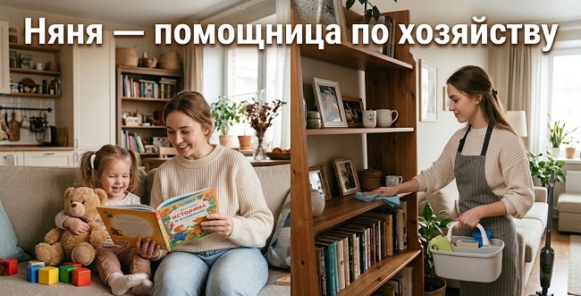 Няня, помощница по хозяйству